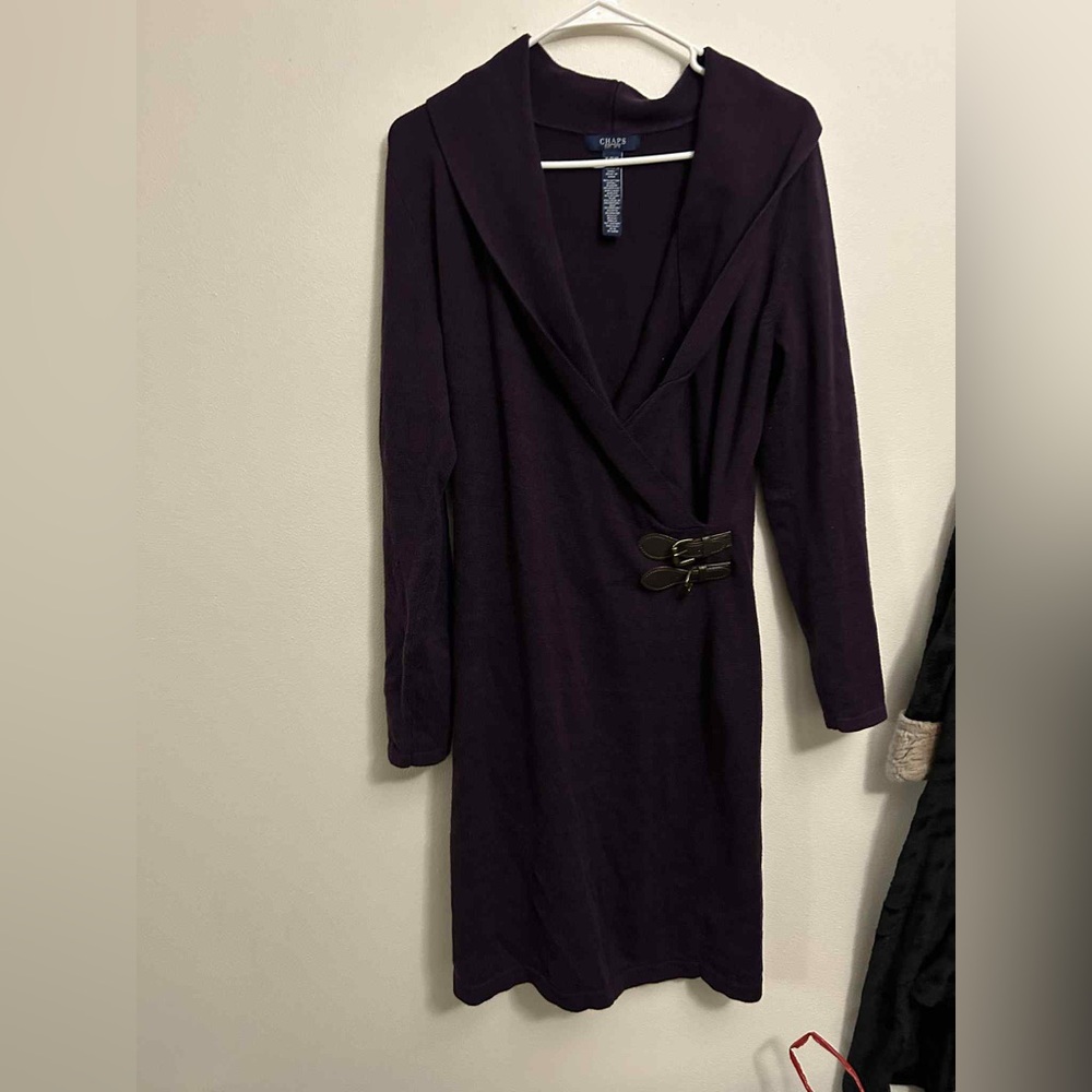 Chaps Deep Purple Long Sleeve Dress size xl